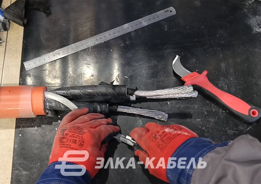 Монтаж соединительной муфты гибкого шахтного кабеля на напряжение 6 кВ